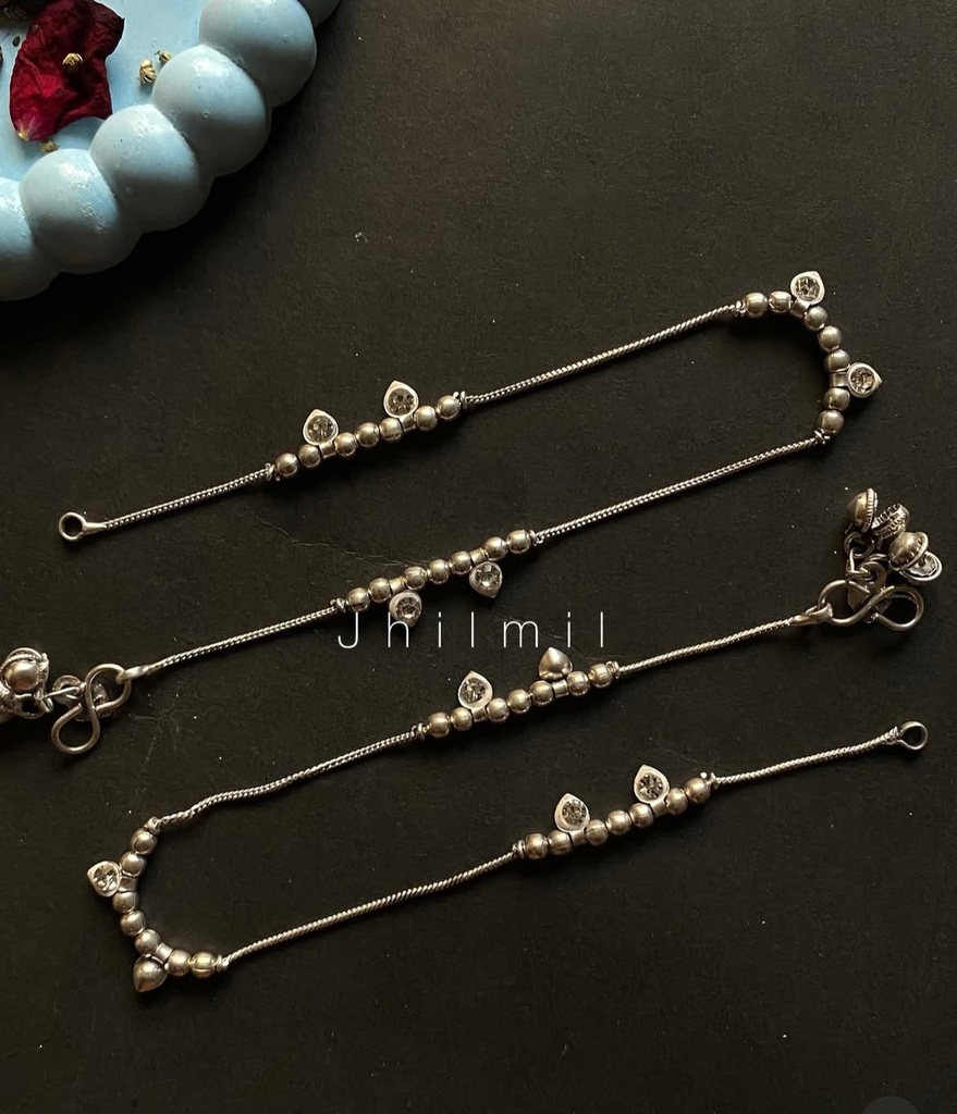 Tiny Heart beaded Pazaib pair