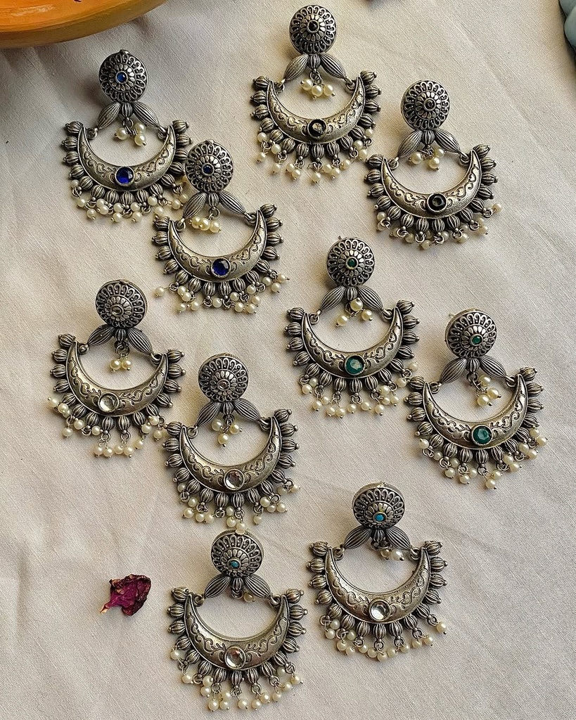 Nigarish chand bali earrings
