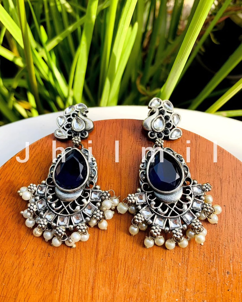 Peacock stone danglers