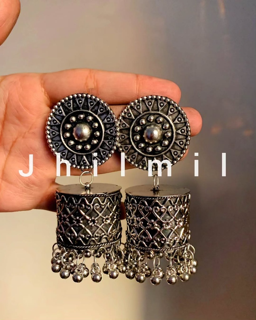 Oxidized jhumka design 37