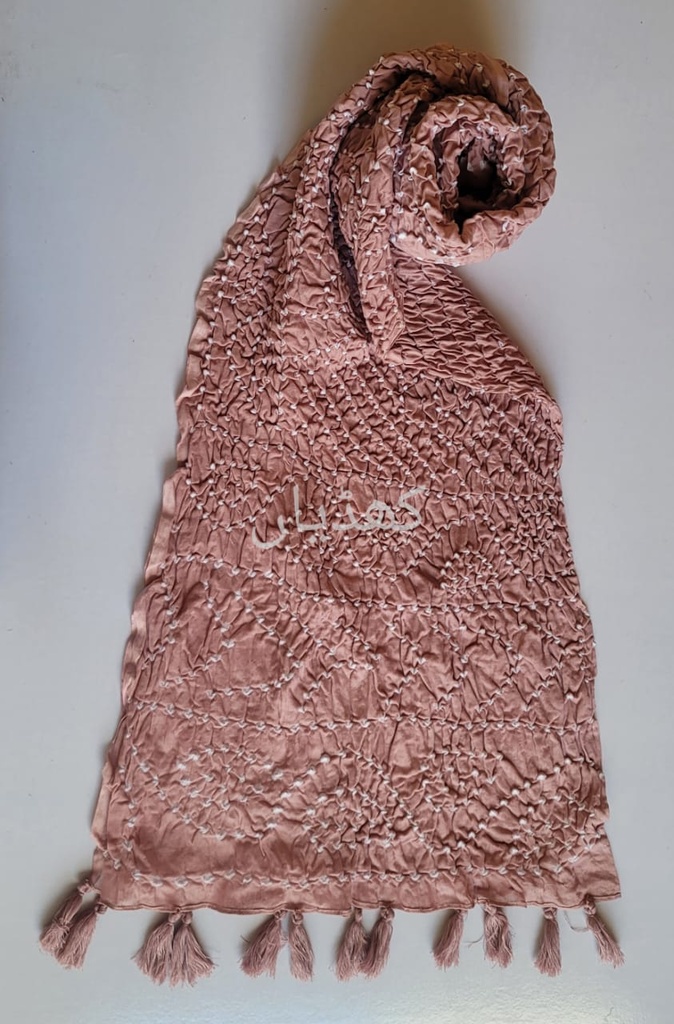 Hand Knotted Chunri Dupatta Cinnamon Colour – Pure Lawn Grace