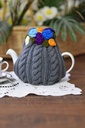 Flower Tea Cozy - Grey