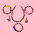Beaded Rope Choker, bangles and Earring set