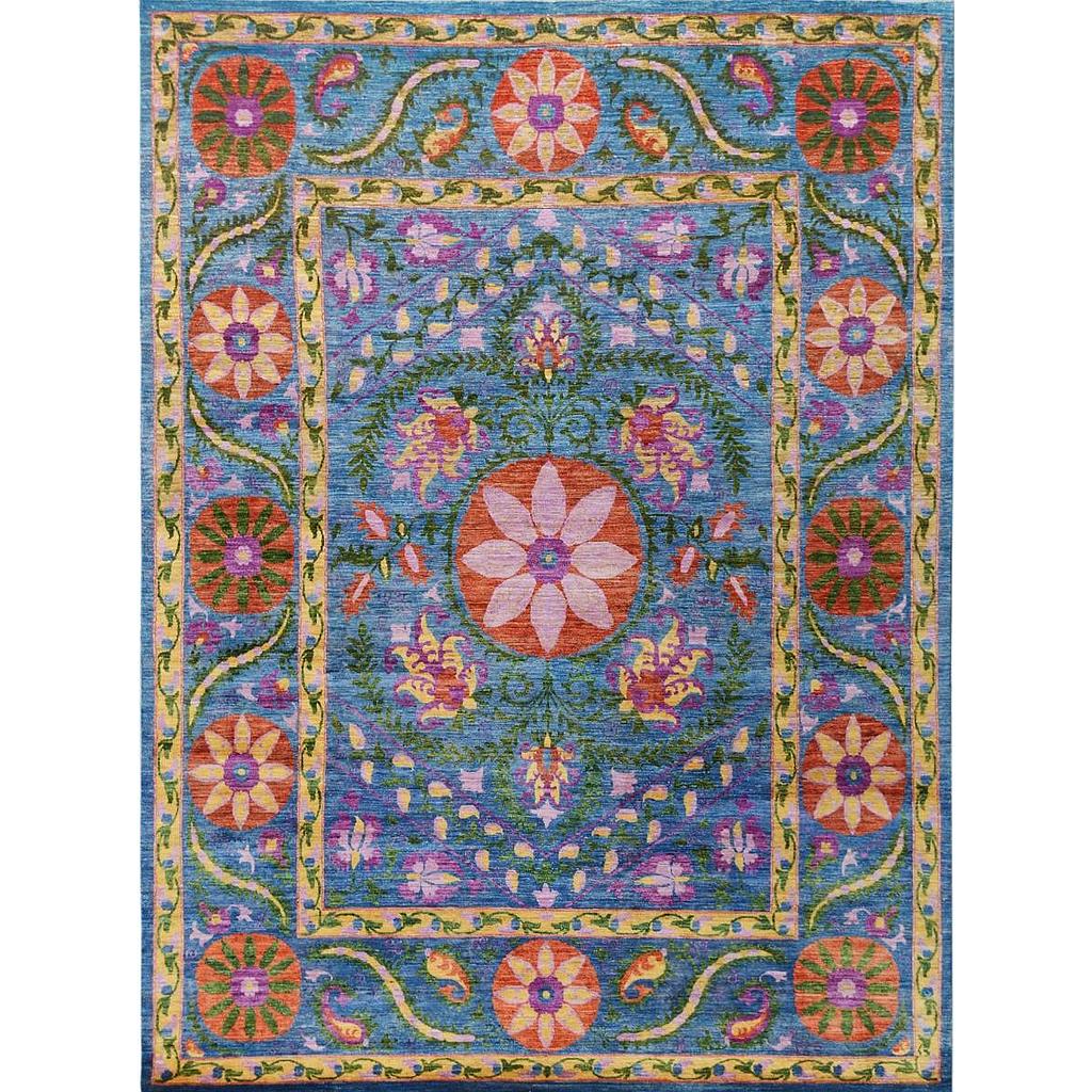 Suzani Carpet -Wool&Silk- 8x10