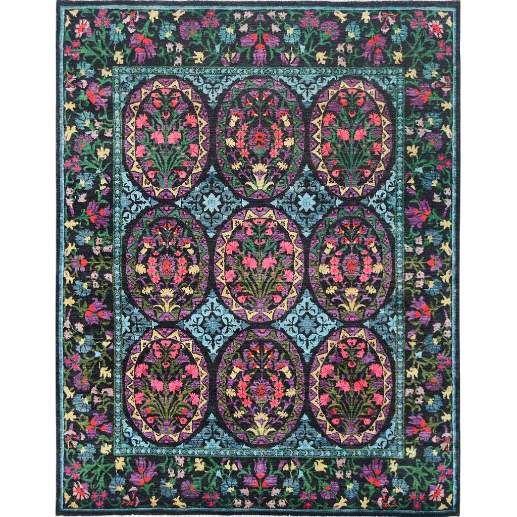 Suzani Carpet -Wool&Silk- 8x10 ft