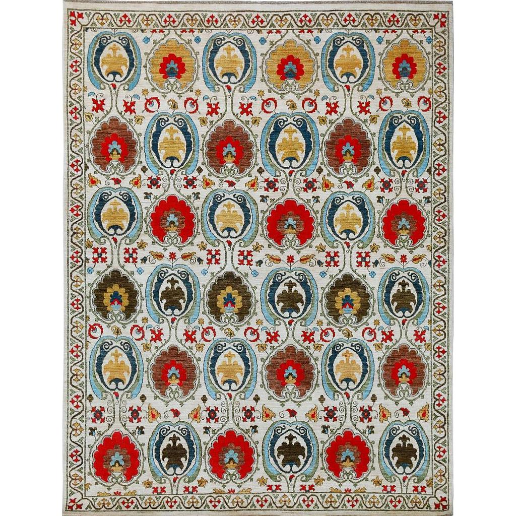 Suzani Carpet -Wool&Silk- 8x10