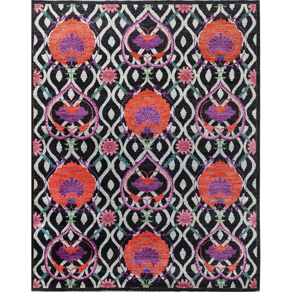 Suzani Carpet -Wool&Silk- 8x10