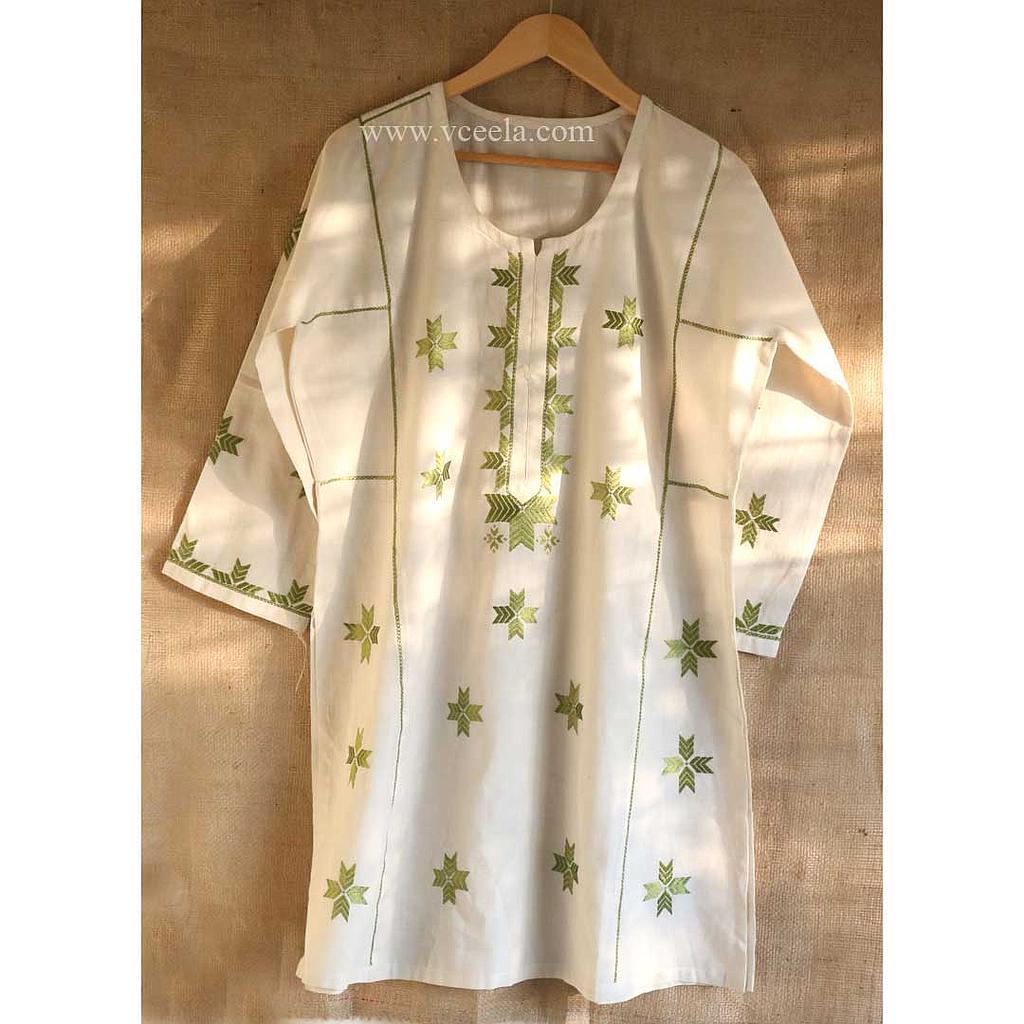 Off white hand embroidered Kurta