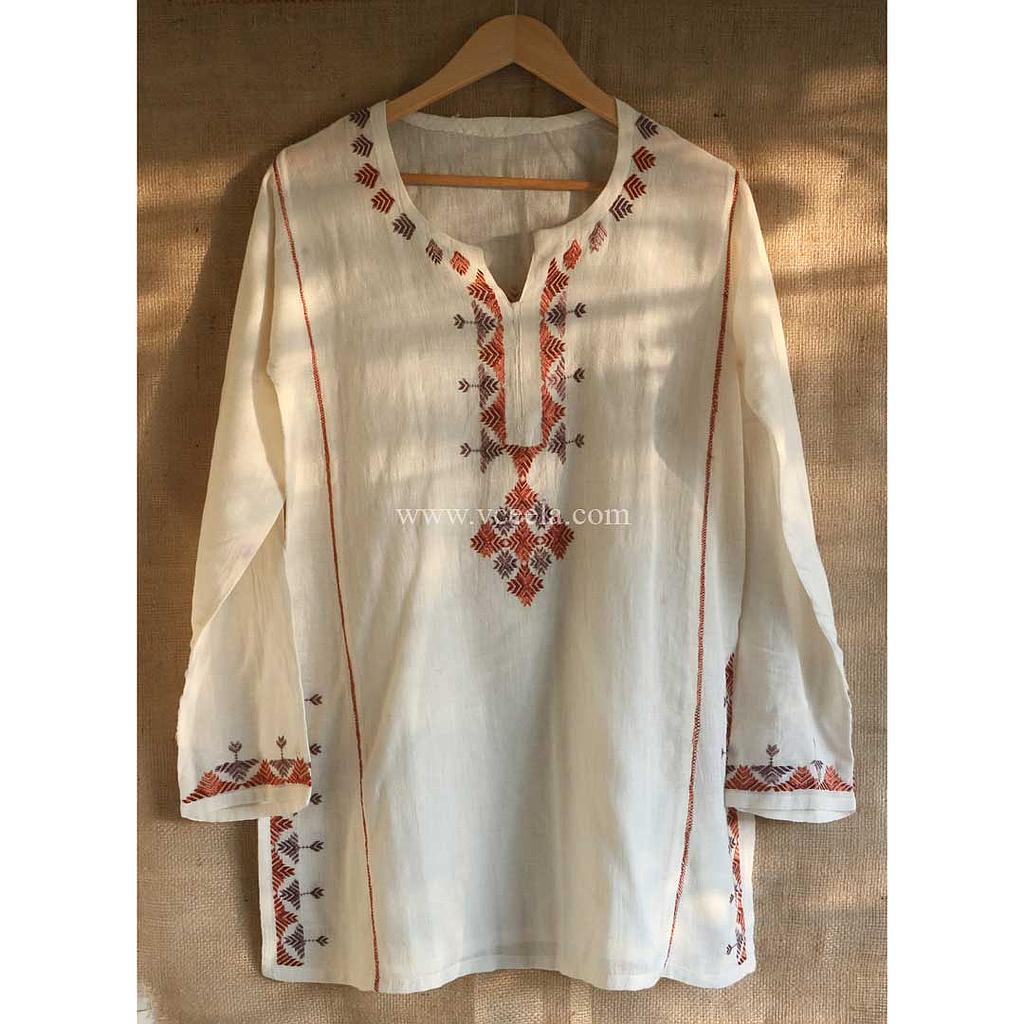 Off white hand embroidered Kurta
