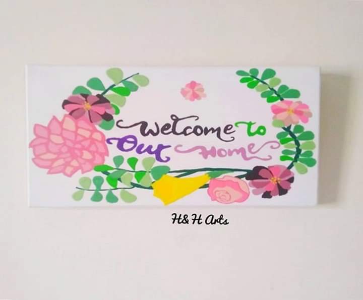 Hand painted Welcome Sign