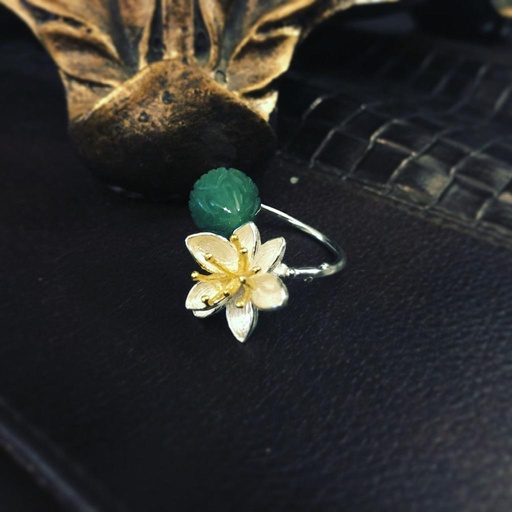 [PK3216-JW-GEN-009988] Flower Amber Ring