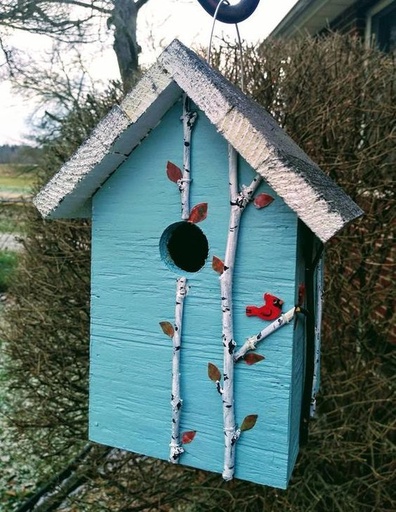 [PK3329-HM-WLH-011874] Colorful Handmade Bird House