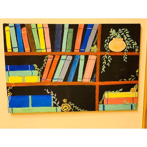 [PK4905-AR-PAI-014648] Book shelf painting.30/20"