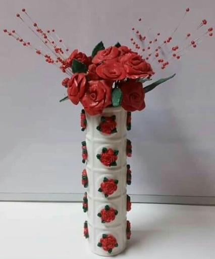 [PK5235-HM-VAS-015185] Dough Flower Vase