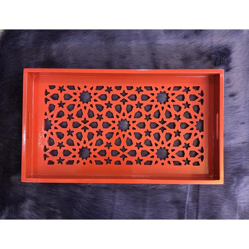 [PK0549-HM-TRY-015749] Orange Jaali Tray