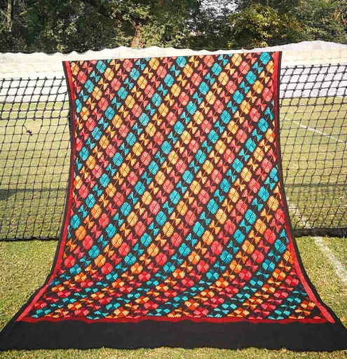 [PK3037-CW-SCF-017160] Embroidered Phulkari Shawl             