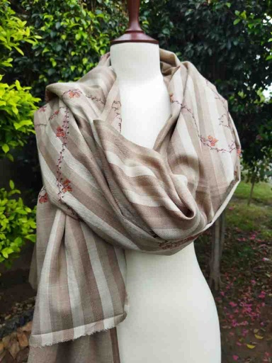 [PK0014-CW-SCF-017312] Woollen Pashmina Shawl with Kani Outline