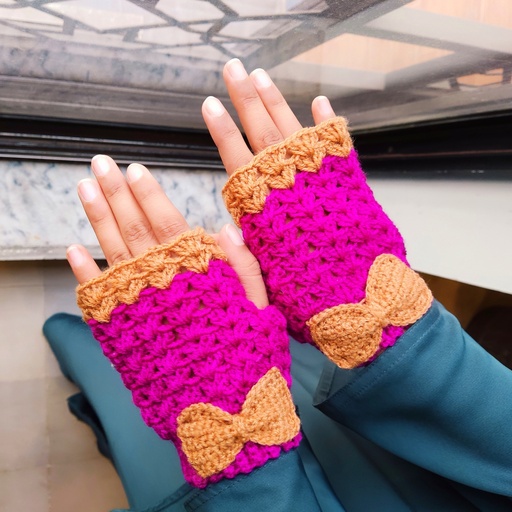 [PK6156-GN-GEN-017323] Crochet Fingerless Ladies Gloves