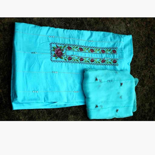 [PK6806-CW-UNS-019930] Chiffon Dupatta and Lawn Shirt