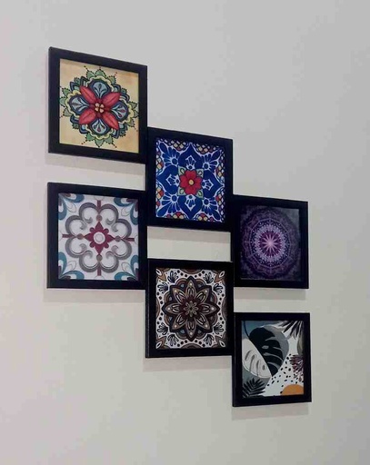 [PK5239-HM-WLH-024239] Mandala Art Wall Frame (6 Pieces)