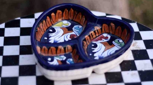 [PK4699-CF-BPO-024742] Blue Pottery Heart Shape Small Dry Fruit Tray