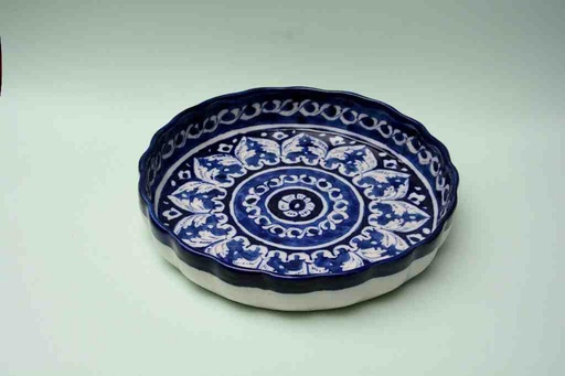 [PK0023-CF-BPO-025593] Blue Pottery Apple Dish