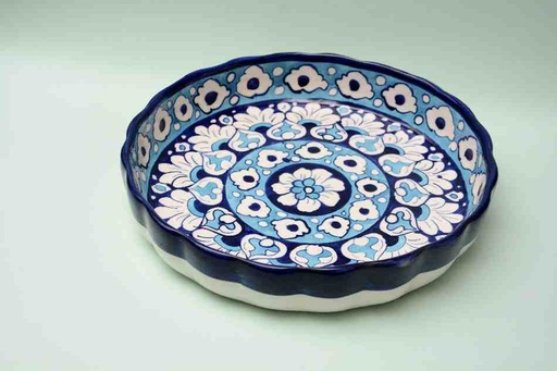 [PK0023-CF-BPO-025595] Blue Pottery Apple Dish