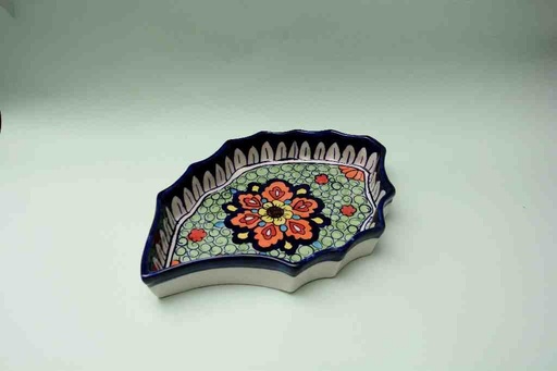 [PK0023-CF-BPO-025599] Blue Pottery Apple Dish