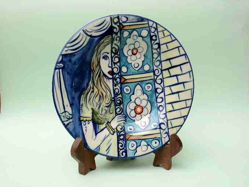 [PK0023-CF-BPO-025671] Blue Pottery Decorative Art Plate