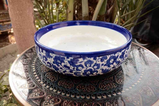 [PK0023-CF-BPO-025723] Blue Pottery Large Bowl