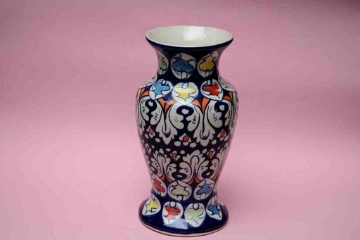 [PK0023-HM-VAS-025748] Blue Pottery Medium Flower Vase