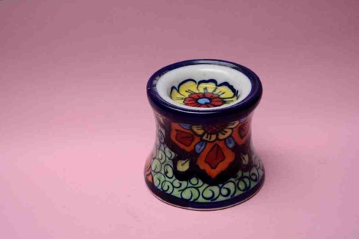 [PK0023-CF-BPO-025828] Blue Pottery Candle Holder