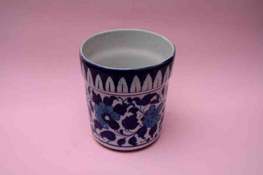 [PK0023-CF-BPO-025829] Blue Pottery Candle Holder