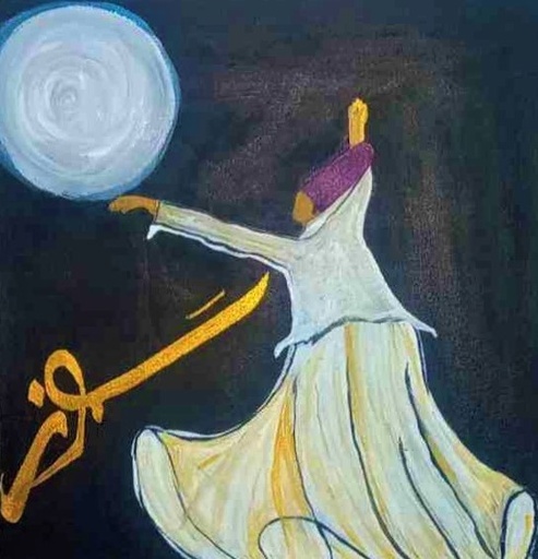 [PK5239-AR-PAI-025972] Sufi Acrylic Painting 