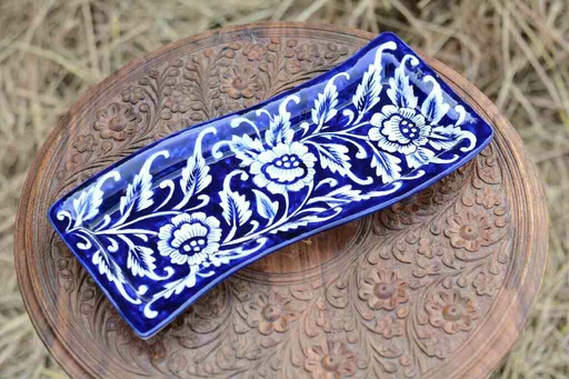 [PK0363-HM-TRY-025980] Blue Pottery kabab Dish