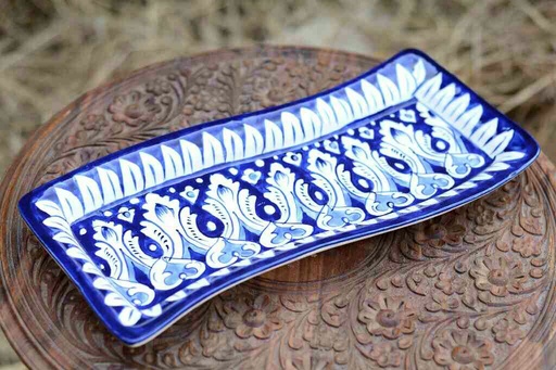 [PK0363-HM-TRY-025981] Blue Pottery kabab Dish