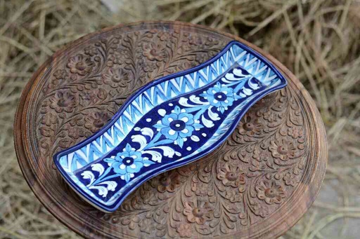 [PK0363-HM-TRY-025983] Blue Pottery kabab Dish