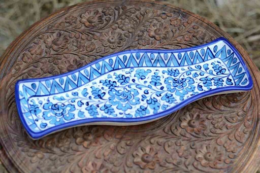 [PK0363-HM-TRY-025988] Blue Pottery kabab Dish