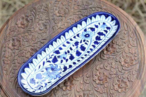 [PK0363-HM-TRY-025991] Blue Pottery kabab Dish