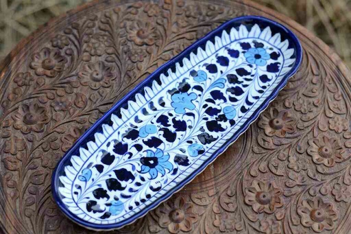 [PK0363-HM-TRY-025992] Blue Pottery kabab Dish