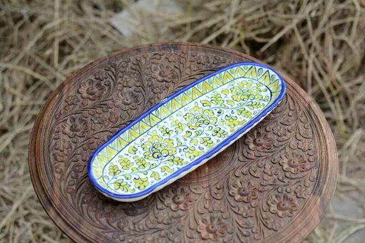 [PK0363-HM-TRY-025993] Blue Pottery kabab Dish