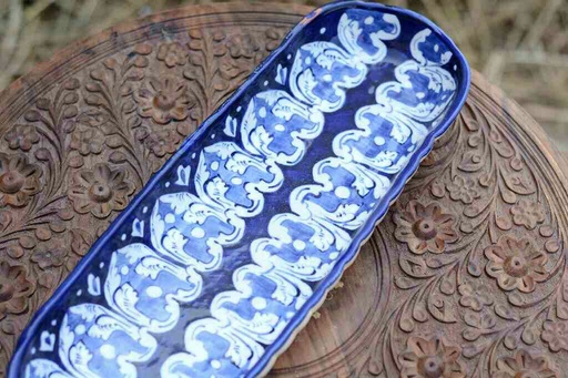 [PK0363-HM-TRY-025997] Blue Pottery kabab Dish