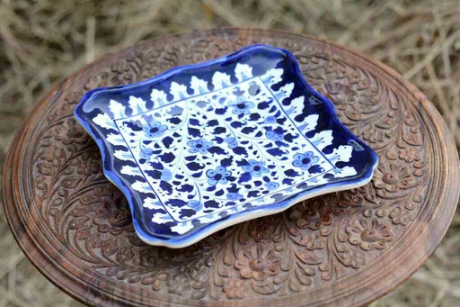 [PK0363-HM-TRY-026025] Blue Pottery Small Dish