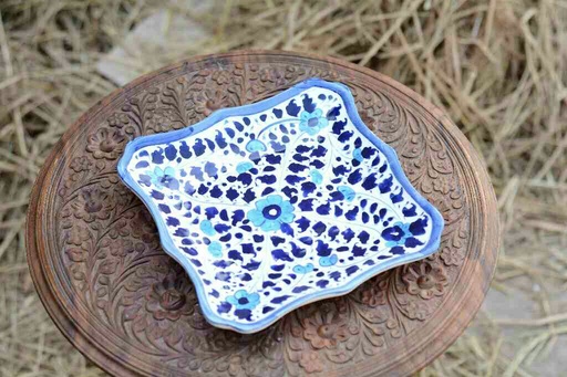 [PK0363-HM-TRY-026026] Blue Pottery Small Dish