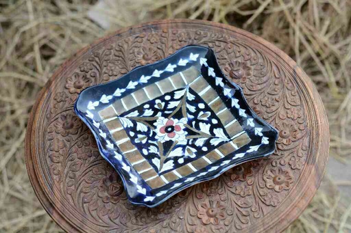 [PK0363-HM-TRY-026027] Blue Pottery Small Dish