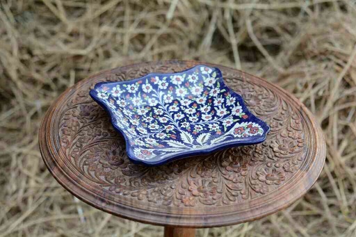 [PK0363-HM-TRY-026031] Blue Pottery Small Dish