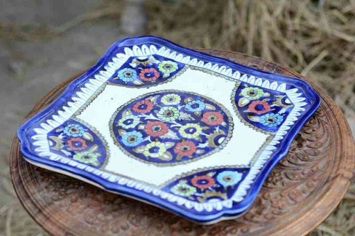 [PK0363-HM-TRY-026039] Blue Pottery Large Dish