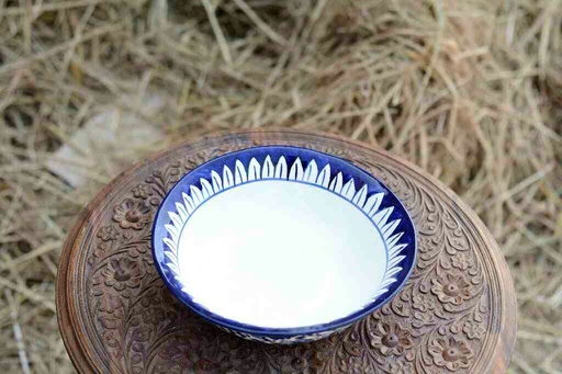 [PK0363-CF-BPO-026091] Blue Pottery Deep Soup Bowl