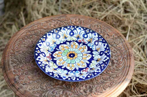 [PK0363-CF-BPO-026288] Blue Pottery Dinner Plate