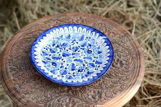 [PK0363-CF-BPO-026292] Blue Pottery Dinner Plate